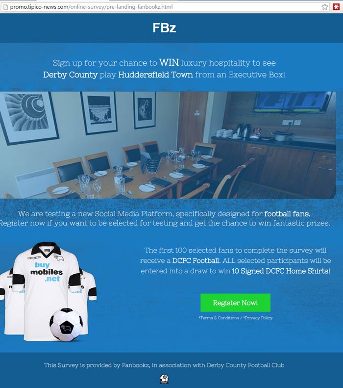 Promo auf einer Tipico Domain
