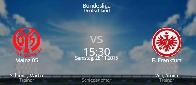 FSV Mainz 05 - Eintracht Frankfurt 28.11.2015 Tipp