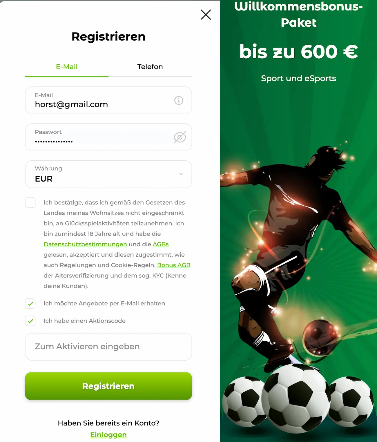 Verde Casino: So funktioniert die Registrierung mit oder ohne Bonus Code