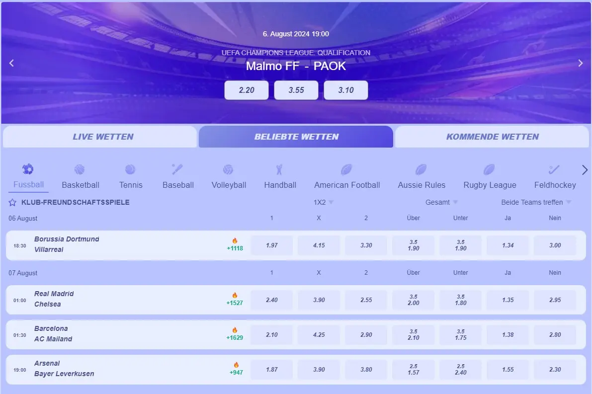 Spinrollz Sportwetten