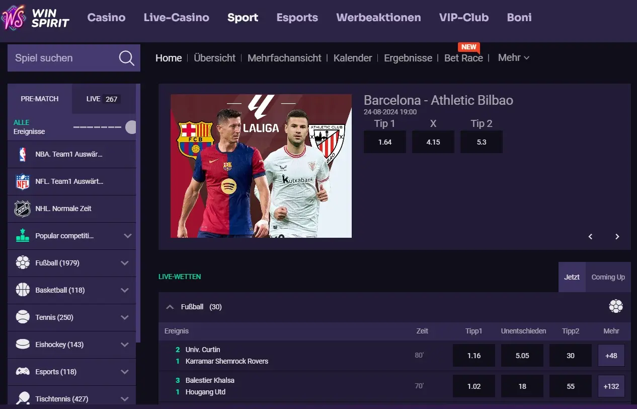 Winspirit Sportwetten