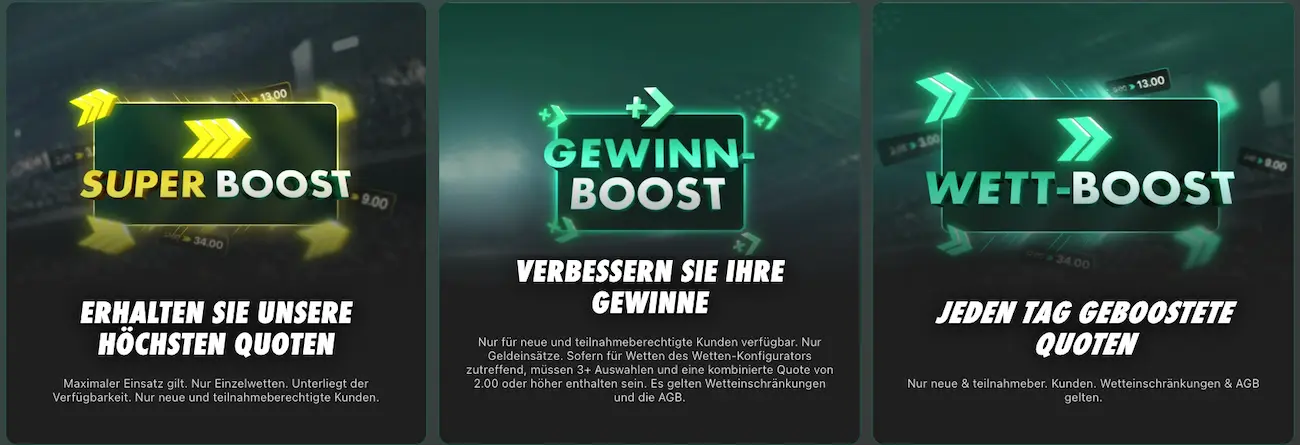 Quotenboosts als ein großes Highlight bei Bet365 CH