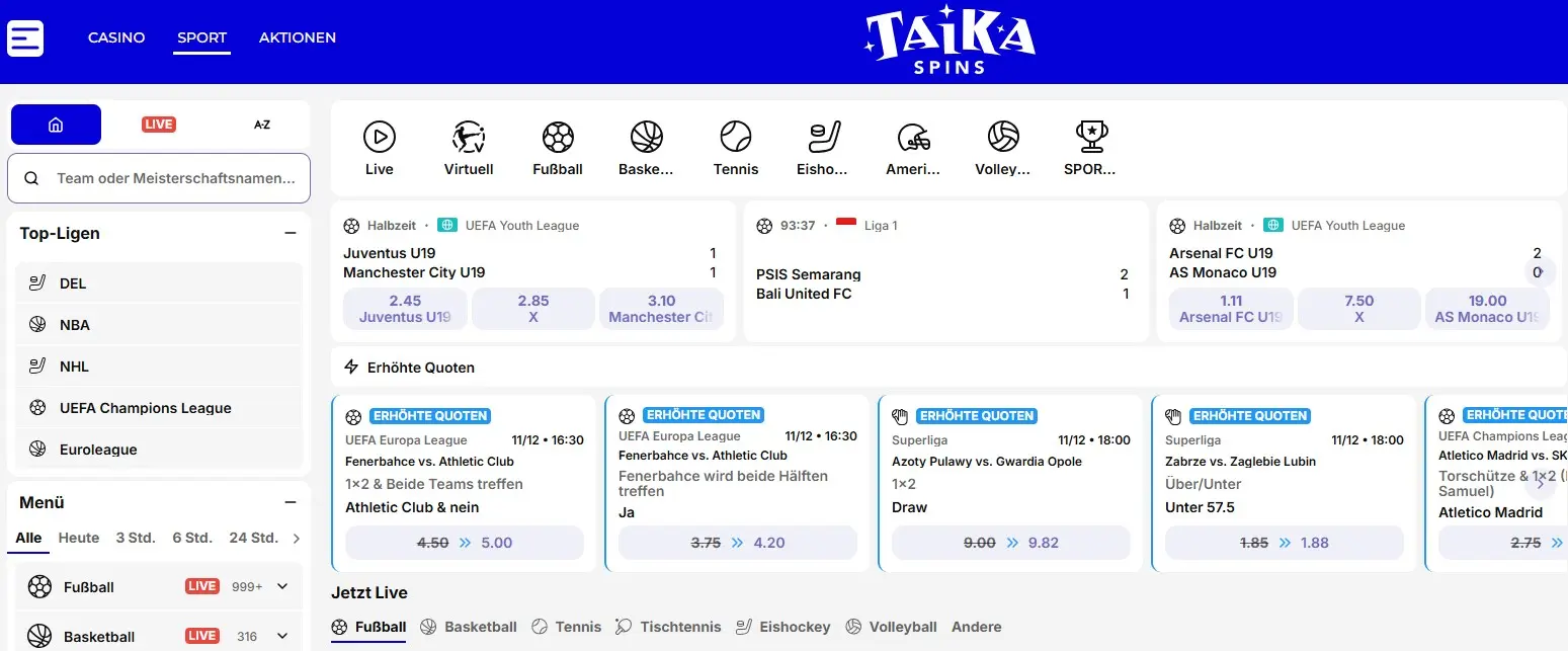 Taikaspins Sport