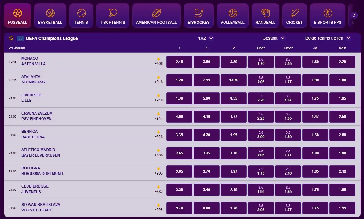 Duospin Sportwetten