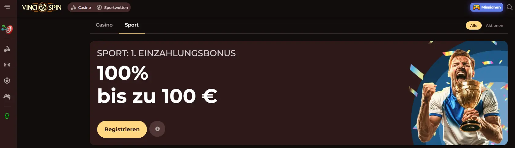 Vincispin Willkommensbonus