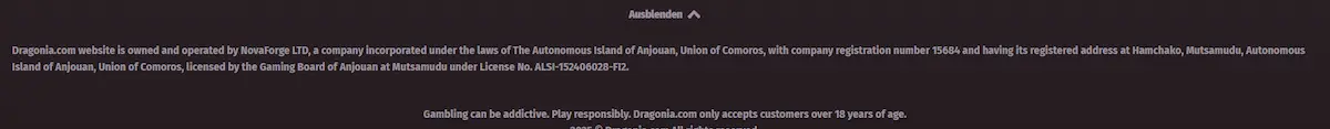 Dragonia Sportwetten Lizenz