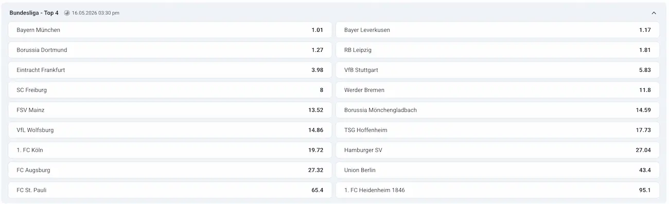Bundesliga Top 4 - Champions League
