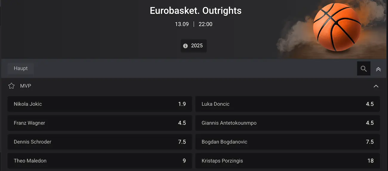 Spielerwetten bei Flagman zur Basketball Europameisterschaft
