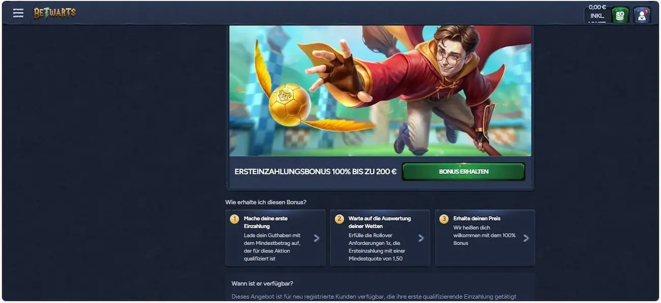BetWarts BonusErfahrungen mit dem Neukundenbonus