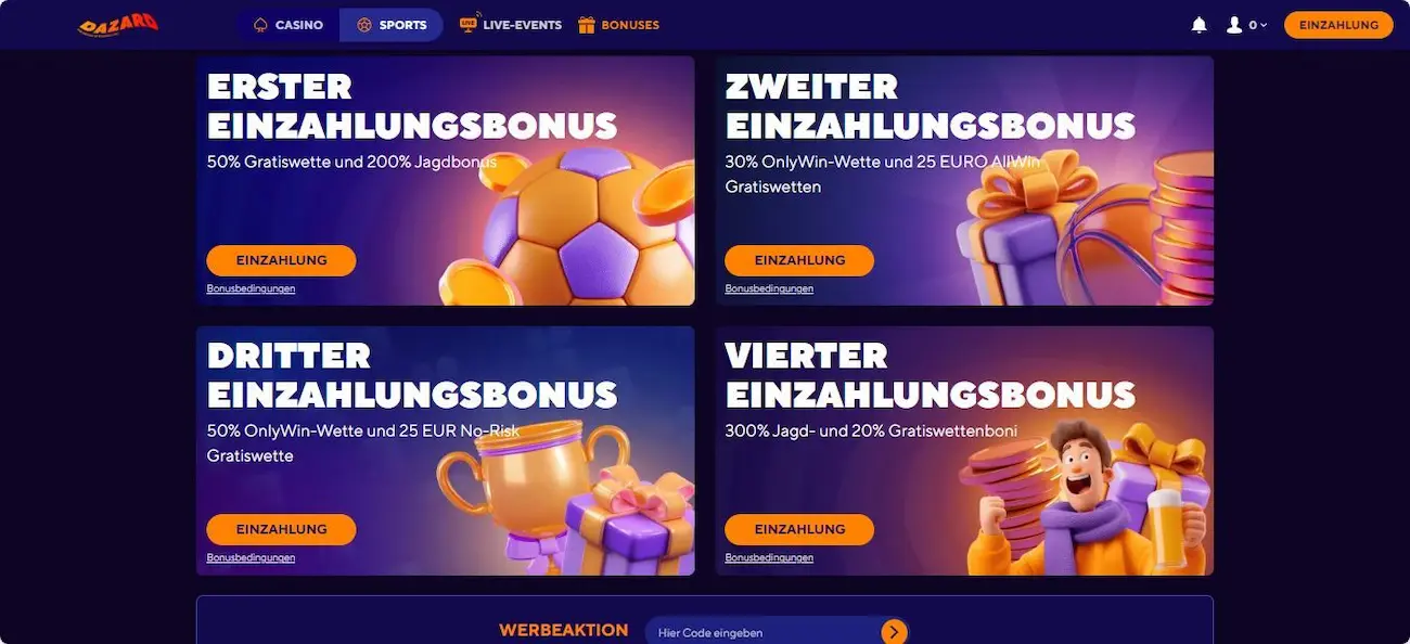 Dazard BonusDazard 3.000 Euro Bonus