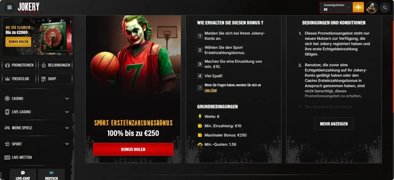 Jokery Sportwetten BonusJokery Bonus