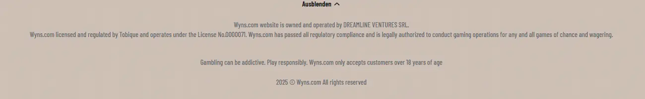 Wyns Sportwetten Lizenz