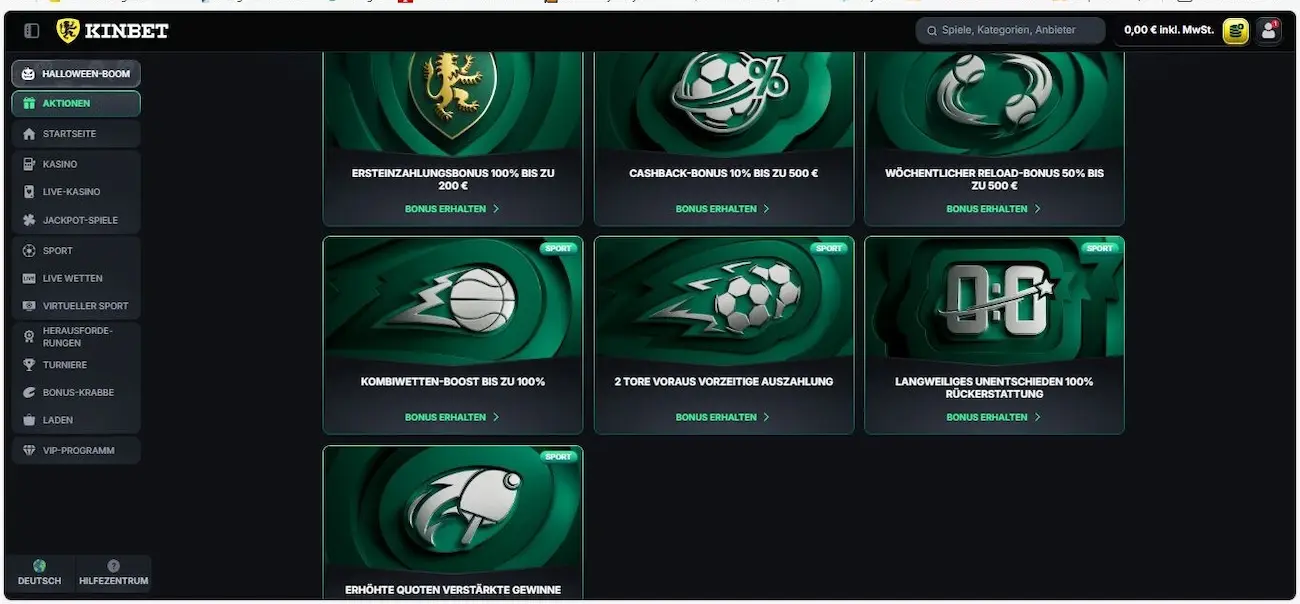 KinBet Bonus für Sportwetten