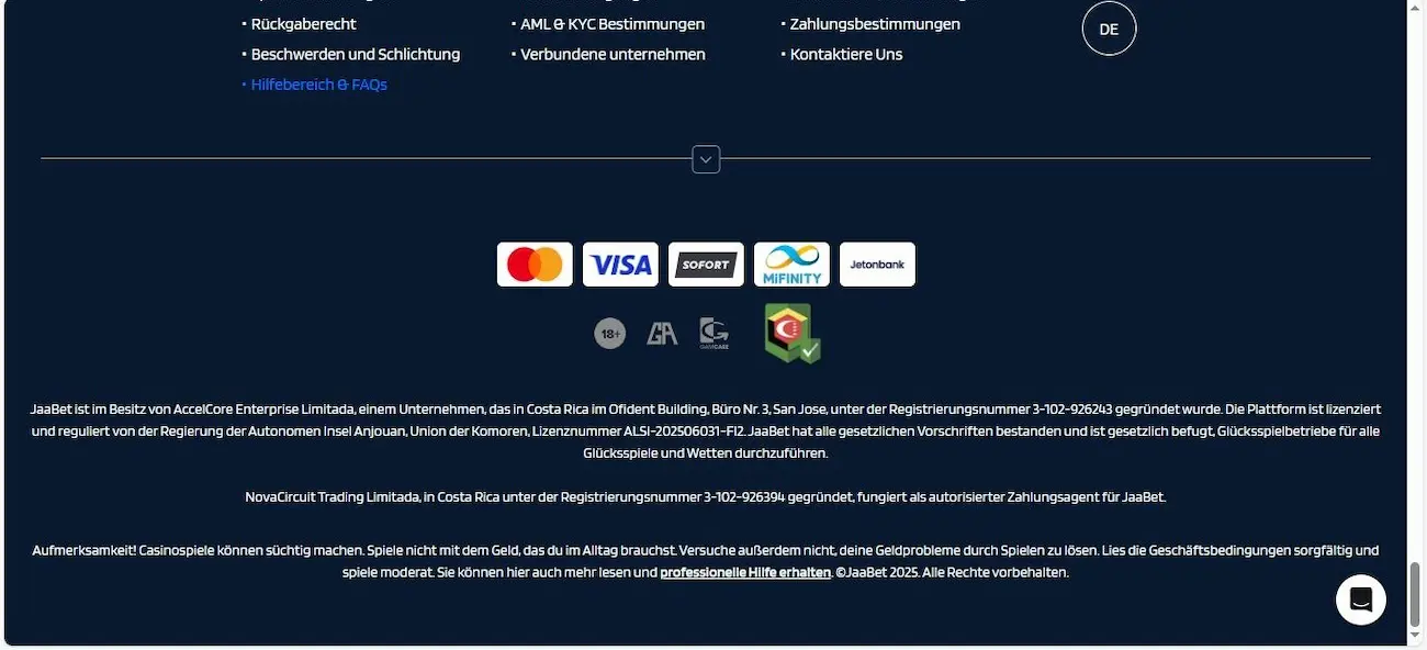 JaaBet Lizenz