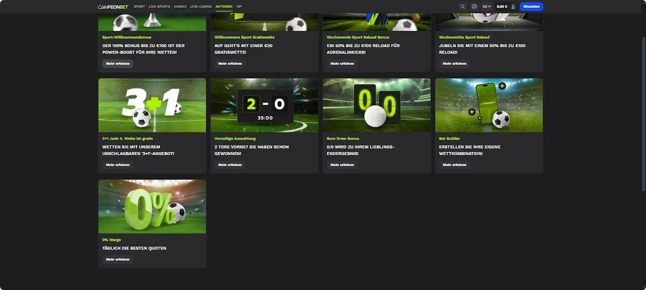 CampeonBet Bestandskunden-Angebote