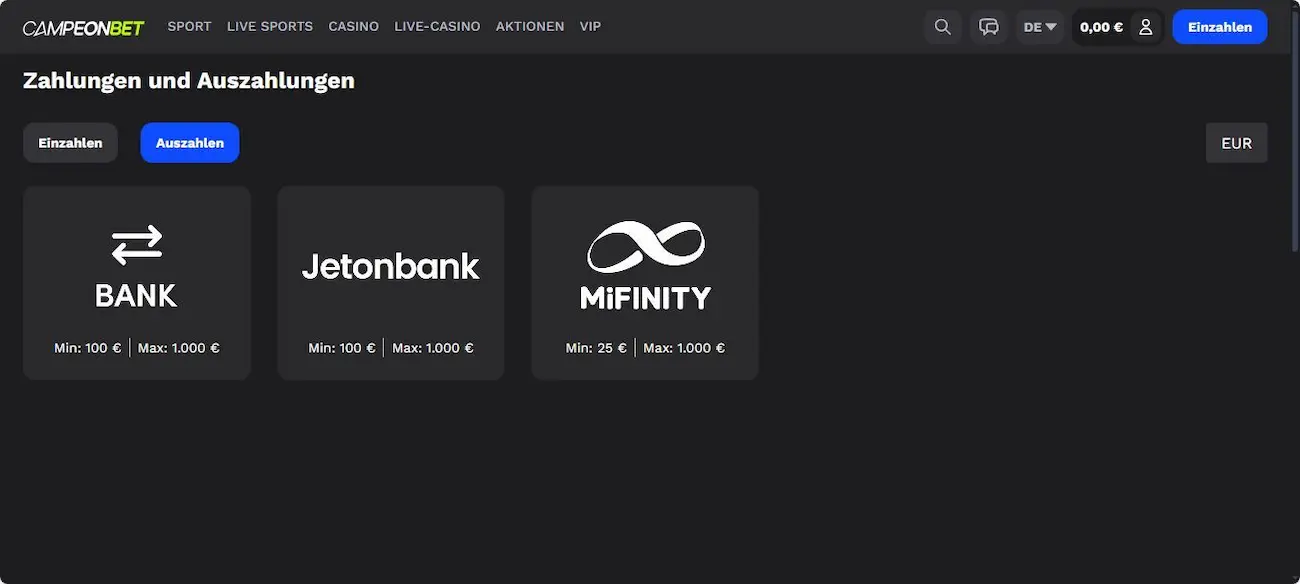 CampeonBet Erfahrungen mit der Auszahlung