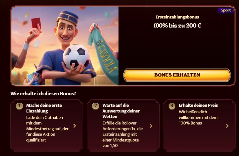 Casoola Willkommensbonus