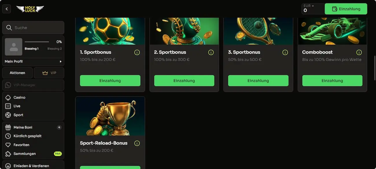 HolyLuck Bestandskunden Bonus