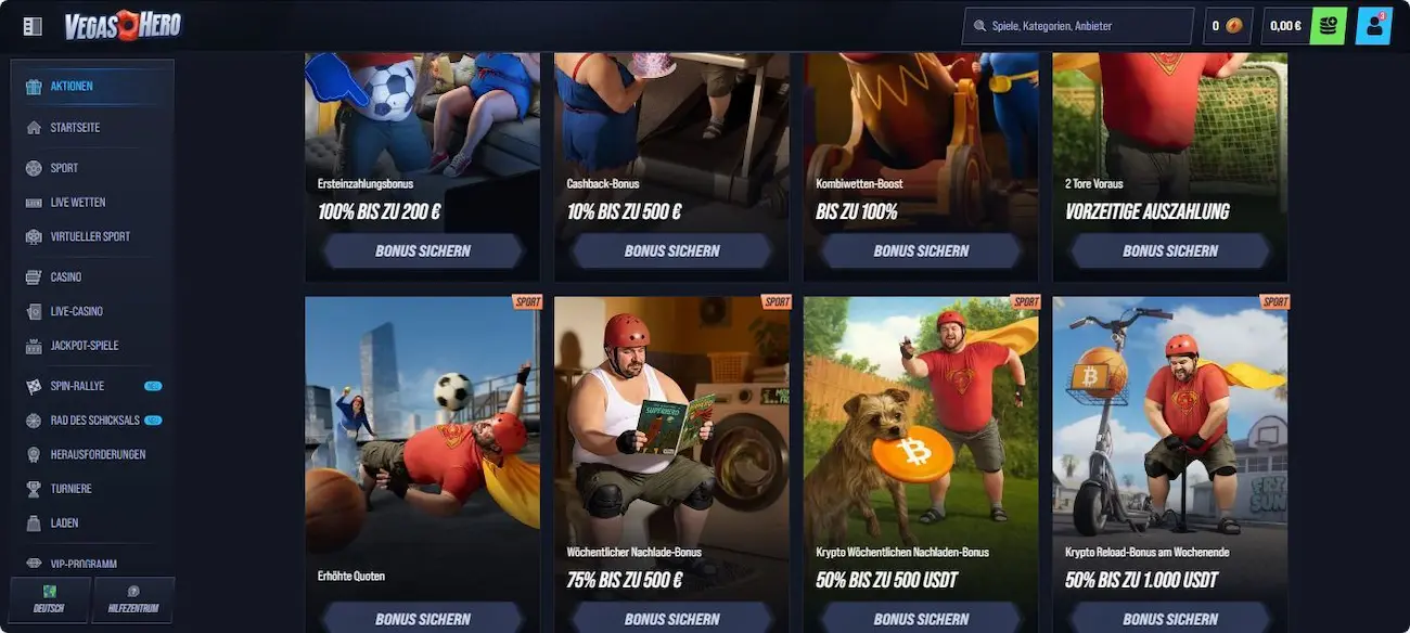 VegasHero Bestandskunden Angebote