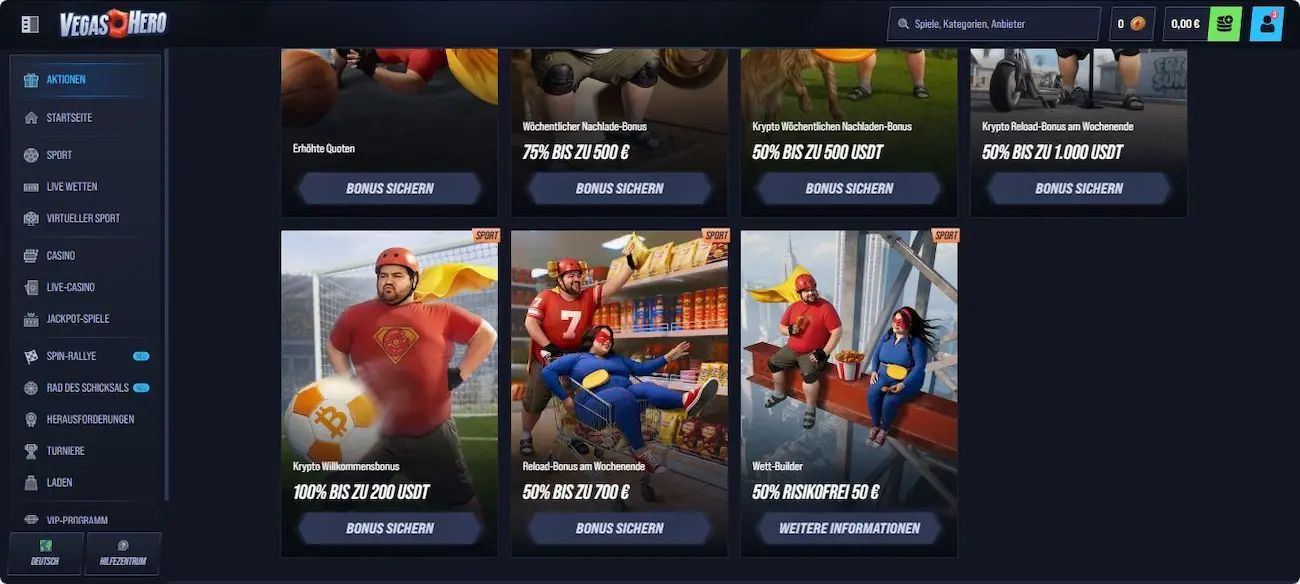 VegasHero Stammkunden Offerten