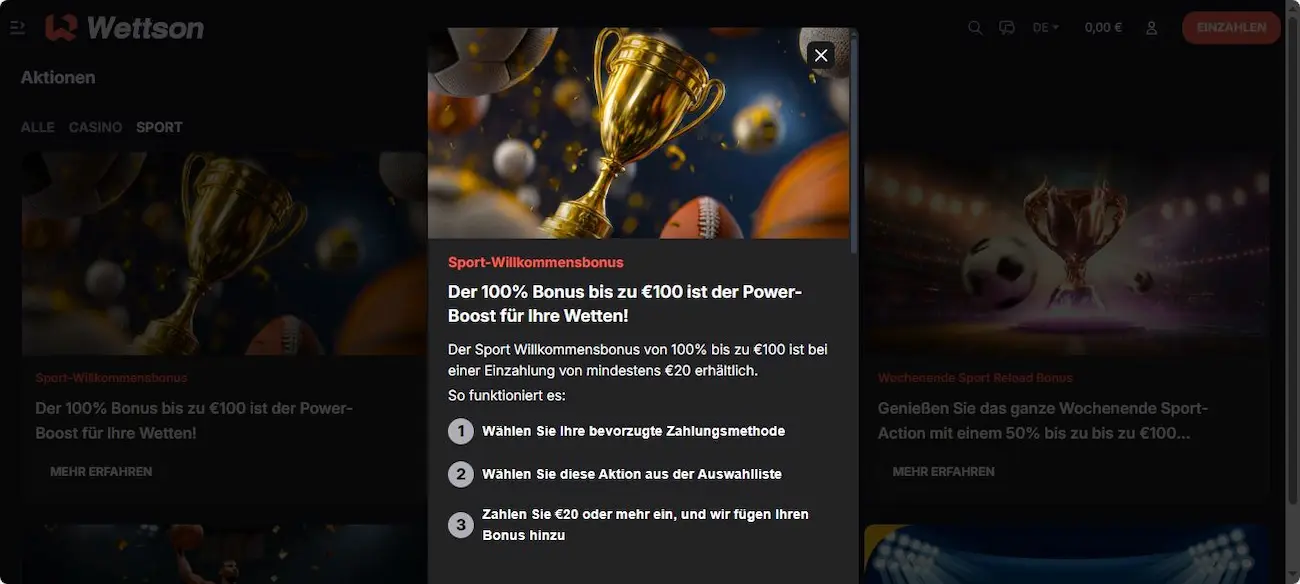 Wettson Bonus Erfahrungsbericht