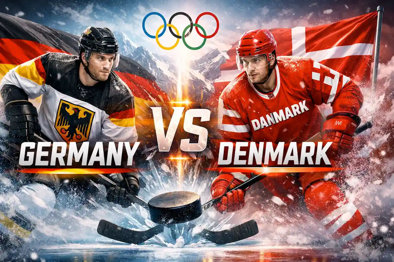 Der Deutschland - Dänemark Tipp und die Olympia Eishockey Prognose // Bild: Eigenes/KI