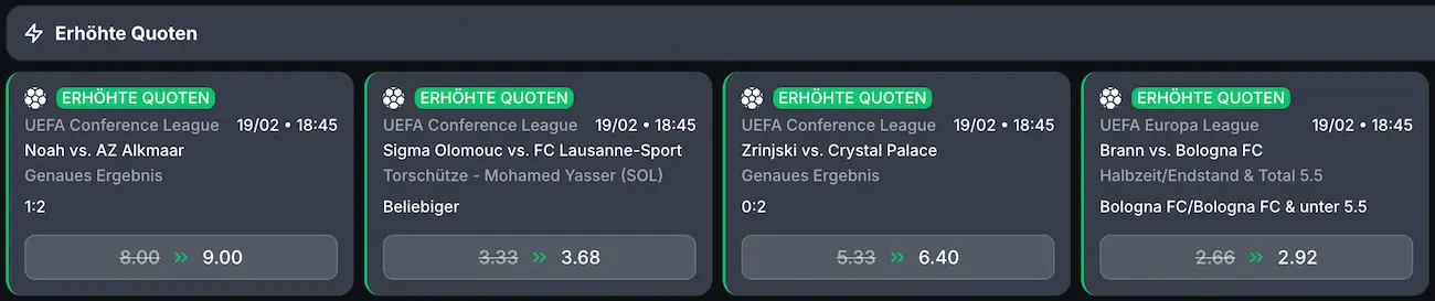 KinBet beglückt seine Kunden mit Enhanced Odds