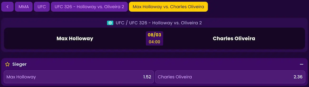 UFC 326 Wetten bei Kingmaker