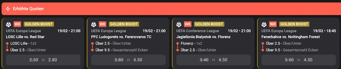 Wettson Boosts werten normale Quoten auf