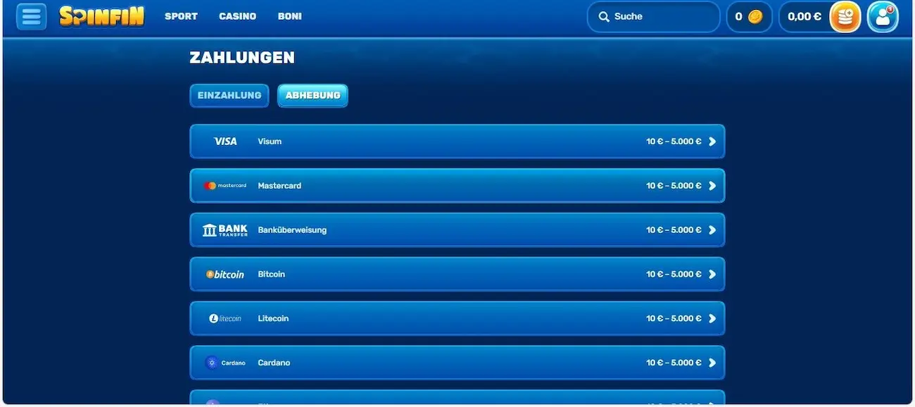 SpinFin Erfahrungen mit der Auszahlung