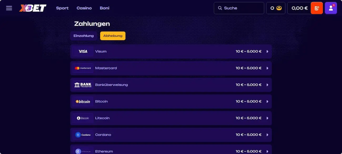 Erfahrungen mit der Auszahlung bei X3BET