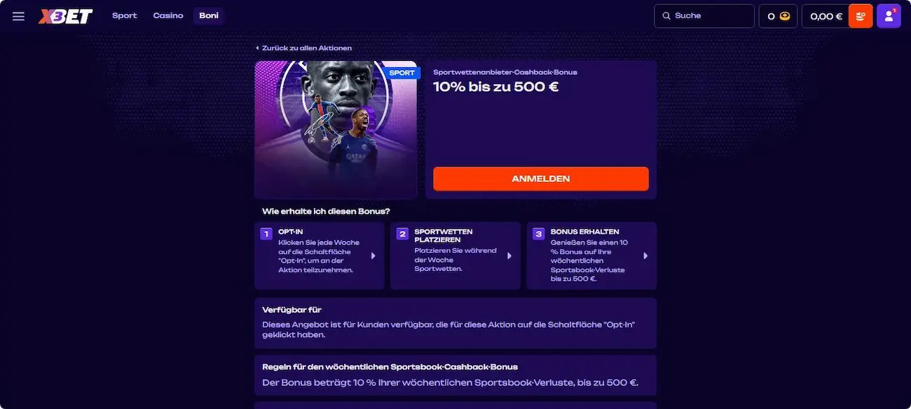 Stammkundenbonus bei den X3BET Sportwetten