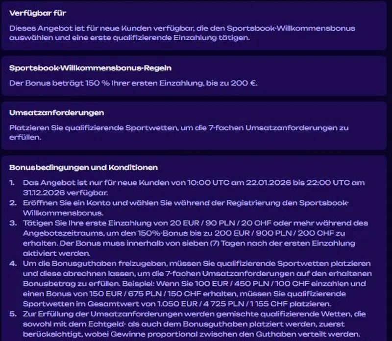 X3BET Willkommensbonus - die Regeln