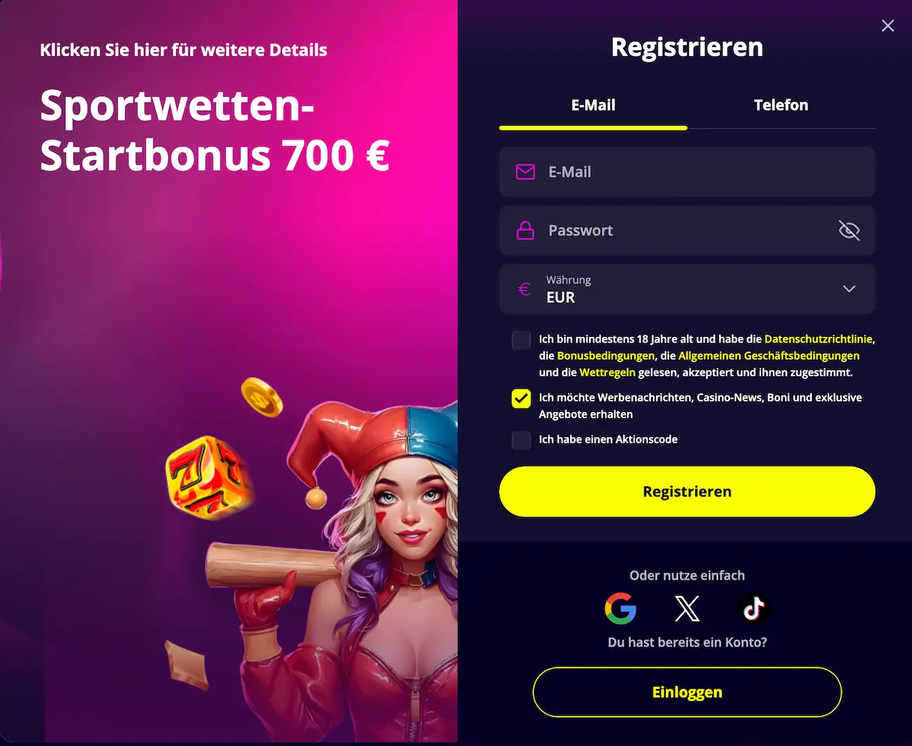 Slotoro Neukundenbonus: Bis zu 700 € im Sport-Bereich