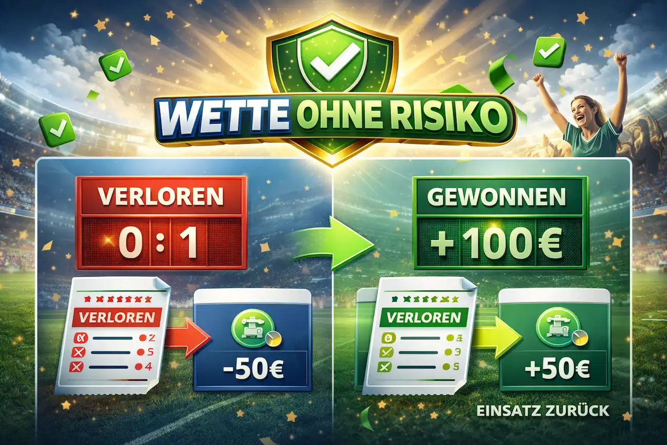 Wette ohne Risiko - Häufig eine Erstattung des Einsatzes bei Verlust // Bild: Eigenes/KI