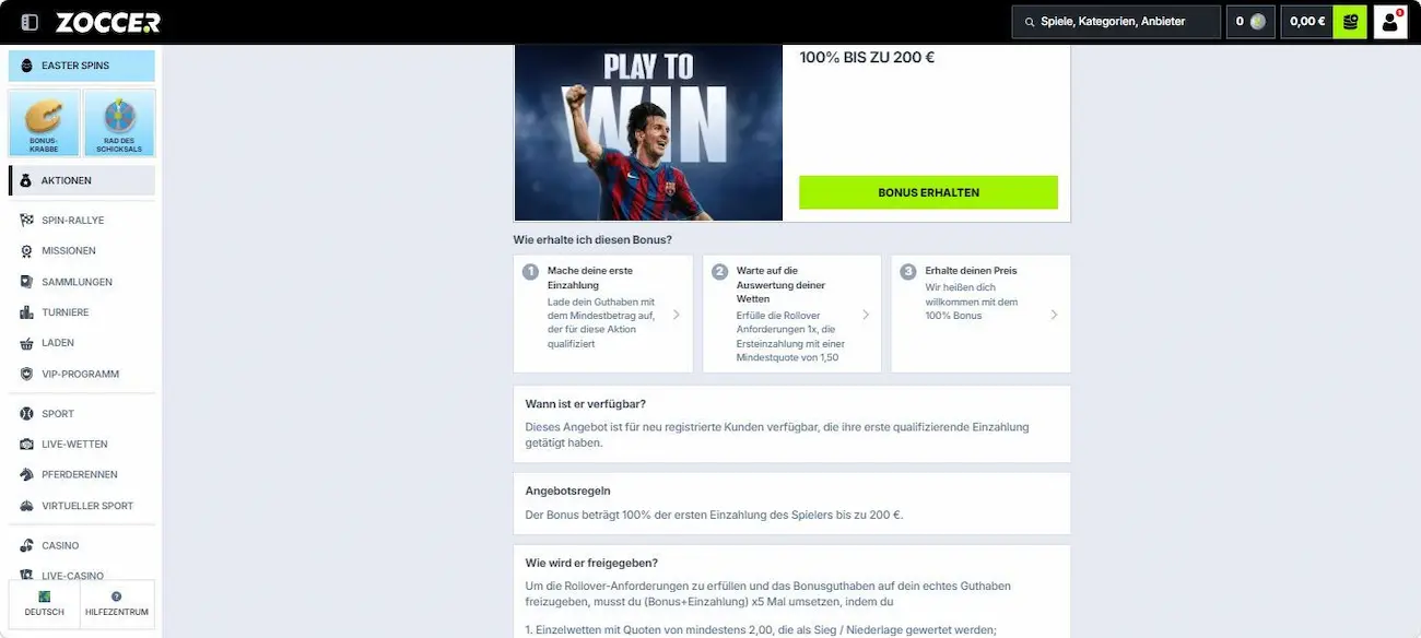 Zoccer Bonus für Neukunden: Eines von drei Angeboten // Bild: Soccer