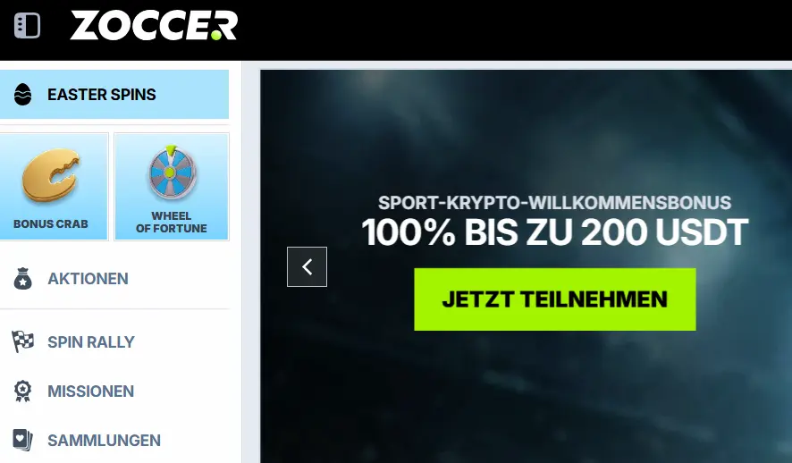 Dritte Alternative: Der Zoccer Krypto-Bonus