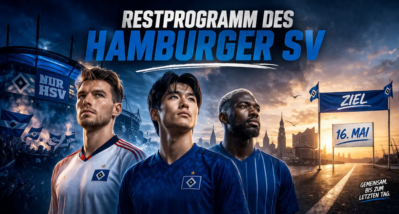 Restprogramm des Hamburger SV: Letzte Spiele vom HSV in der Übersicht // Bild: Eigenes/KI