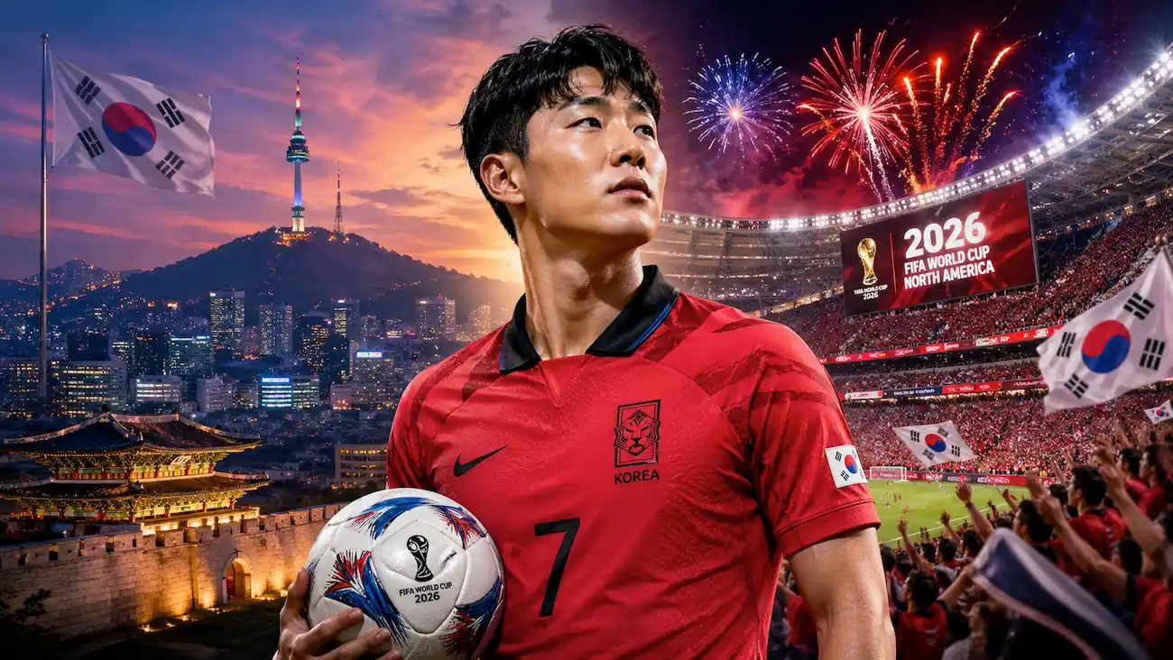 WM 2026 Südkorea: Wie weit kommt Südkorea bei der Weltmeisterschaft 2026? // Bild: Eigenes/KI