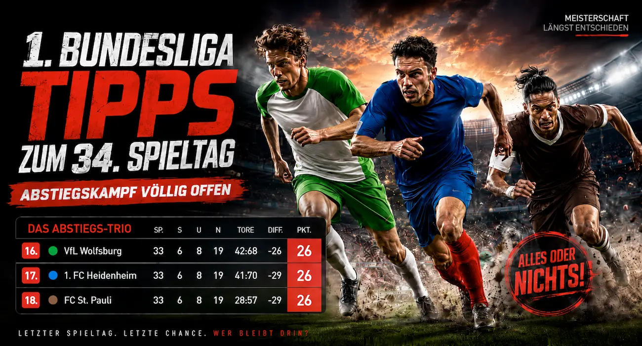 1. Bundesliga Tipps zum 34. Spieltag // Bild: Eigenes/KI