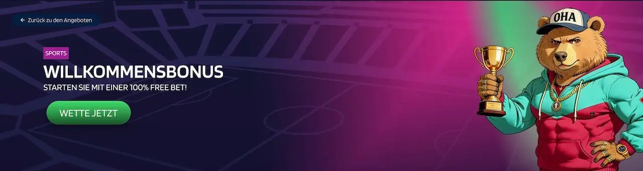 Oha Sportwetten Bonus: Sichere dir 100 % bis zu 200 € // Bild: Oha Casino
