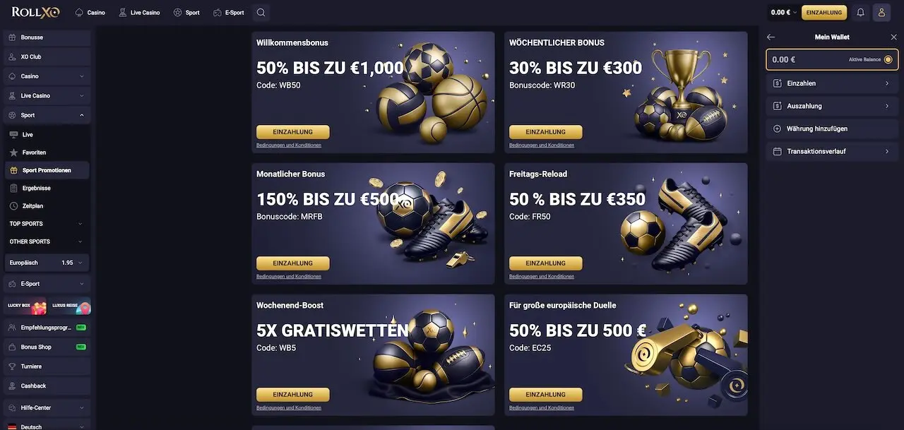 RollXO Bonus Angebote