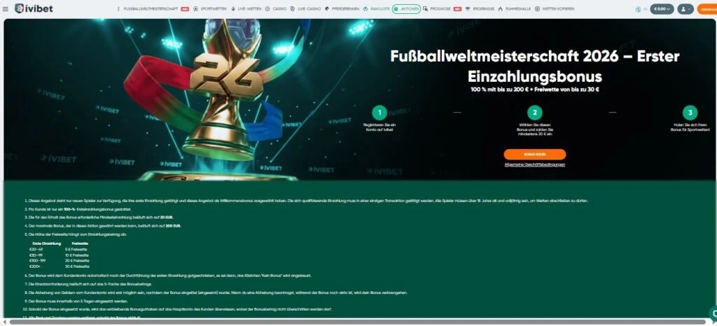 IviBet Sportwetten Neukundenbonus
