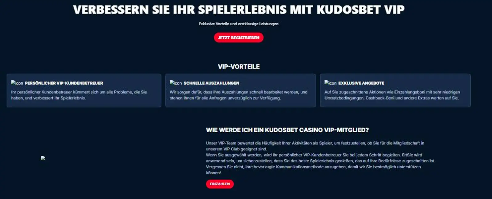 Hier ist der VIP-Club von KudosBet zu sehen