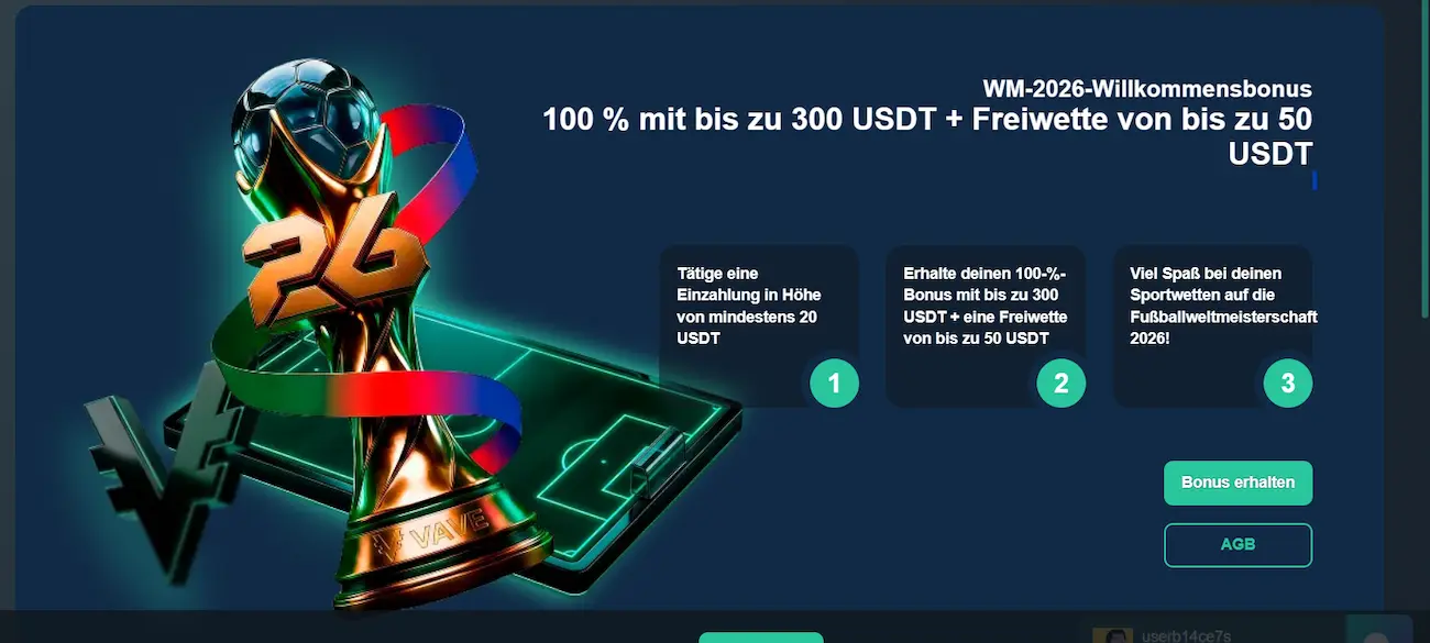 Vave Bonus für Neukunden