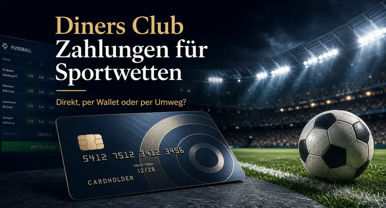 Diners Club Sportwetten: Kaum Wettanbieter haben Diners Club in der Liste der Zahlungsdienste // Bild: Eigenes/KI