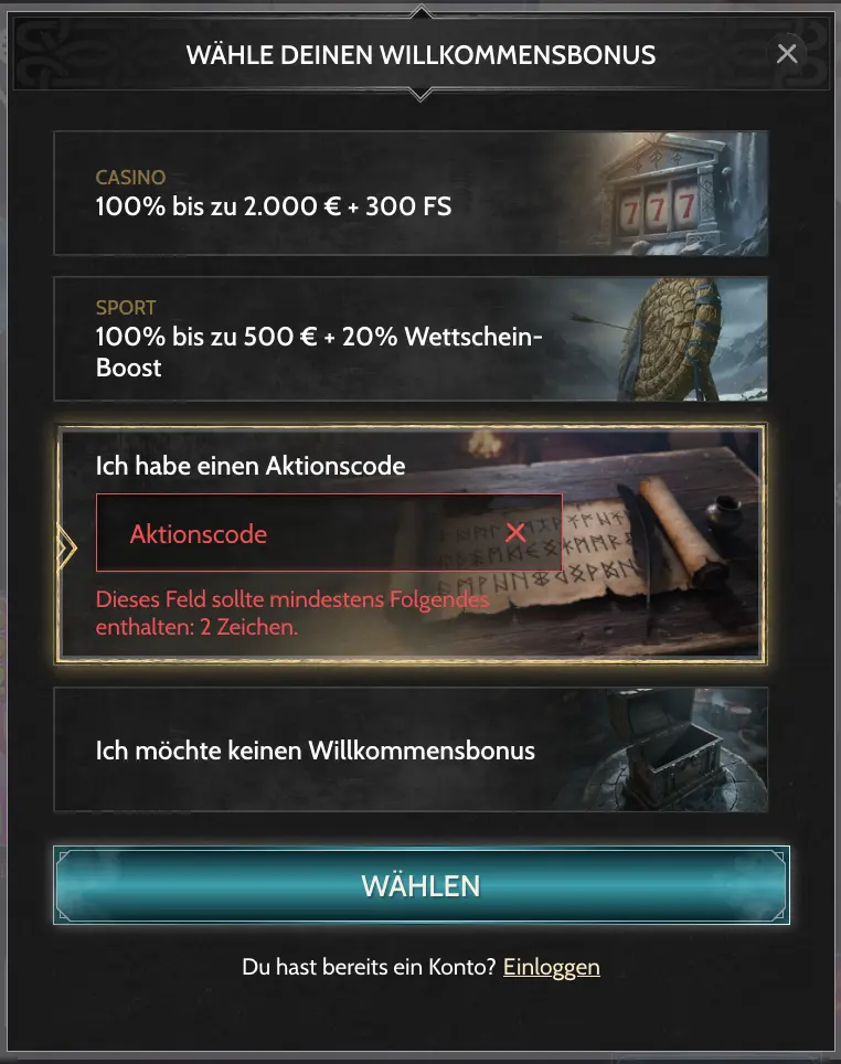 Godz Aktionscode - eintragen und loslegen