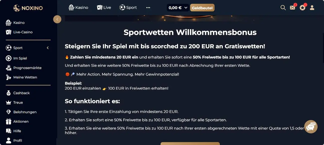 Noxino Bonus für Neukunden