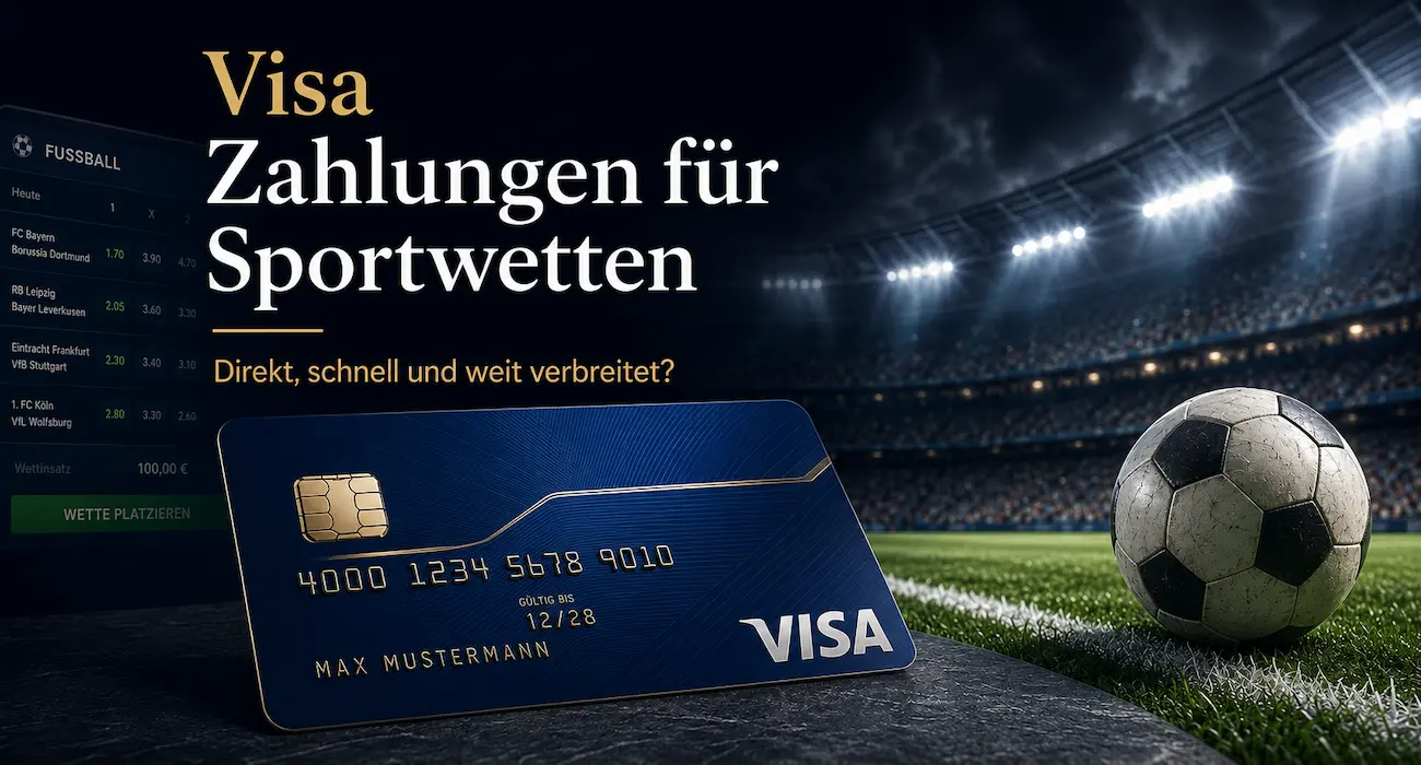 Visa Sportwetten: Buchmacher mit Kreditkarte als Zahlungsmethode // Bild: Eigenes/KI