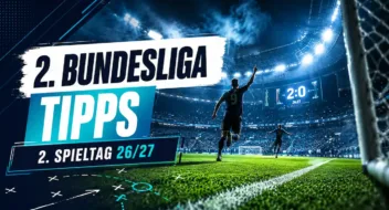 Unsere 2. Bundesliga Tipps zum 2. Spieltag inklusive Prognose // Bild: Eigenes/KI